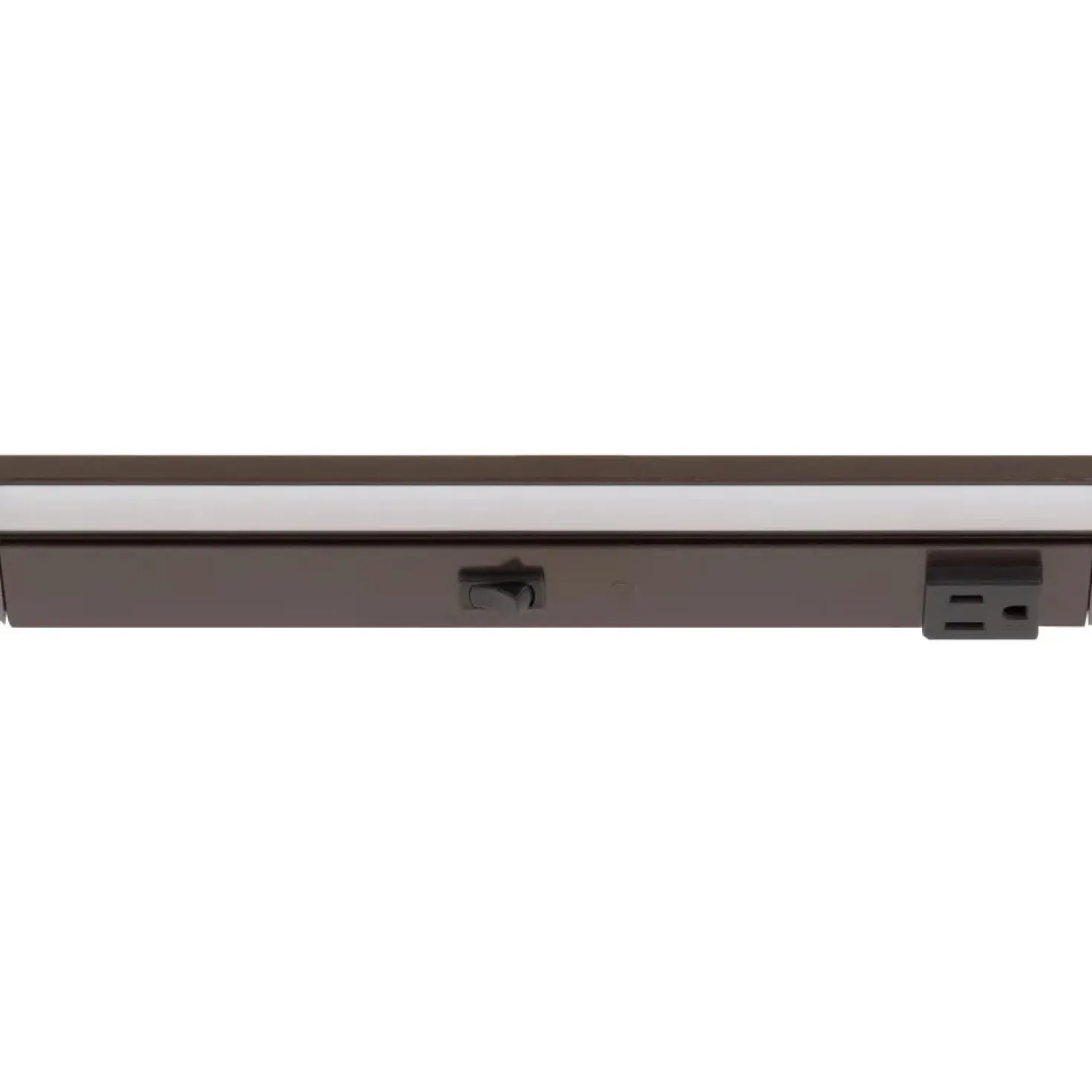 Under Cabinet Power Strip with High-Output LED Light in Bronze