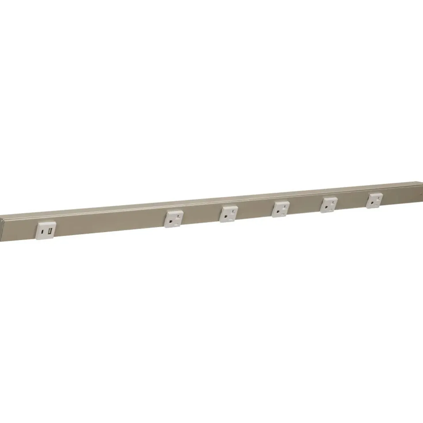 Under Cabinet Power Strip with USB Port & Outlets | Satin Nickel Finish