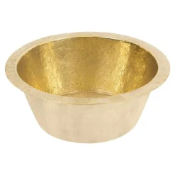 14" Undermount Round Terra Firma Thick Polished Brass Prep Sink