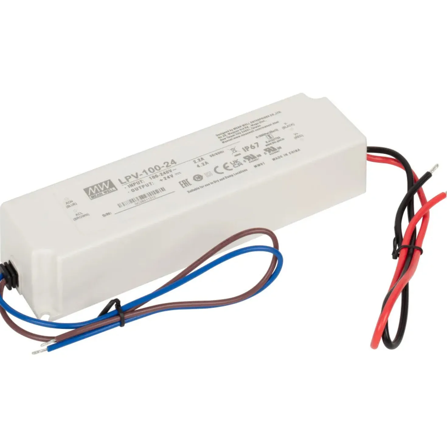 24V Hardwired IP67 Waterproof Power Supply