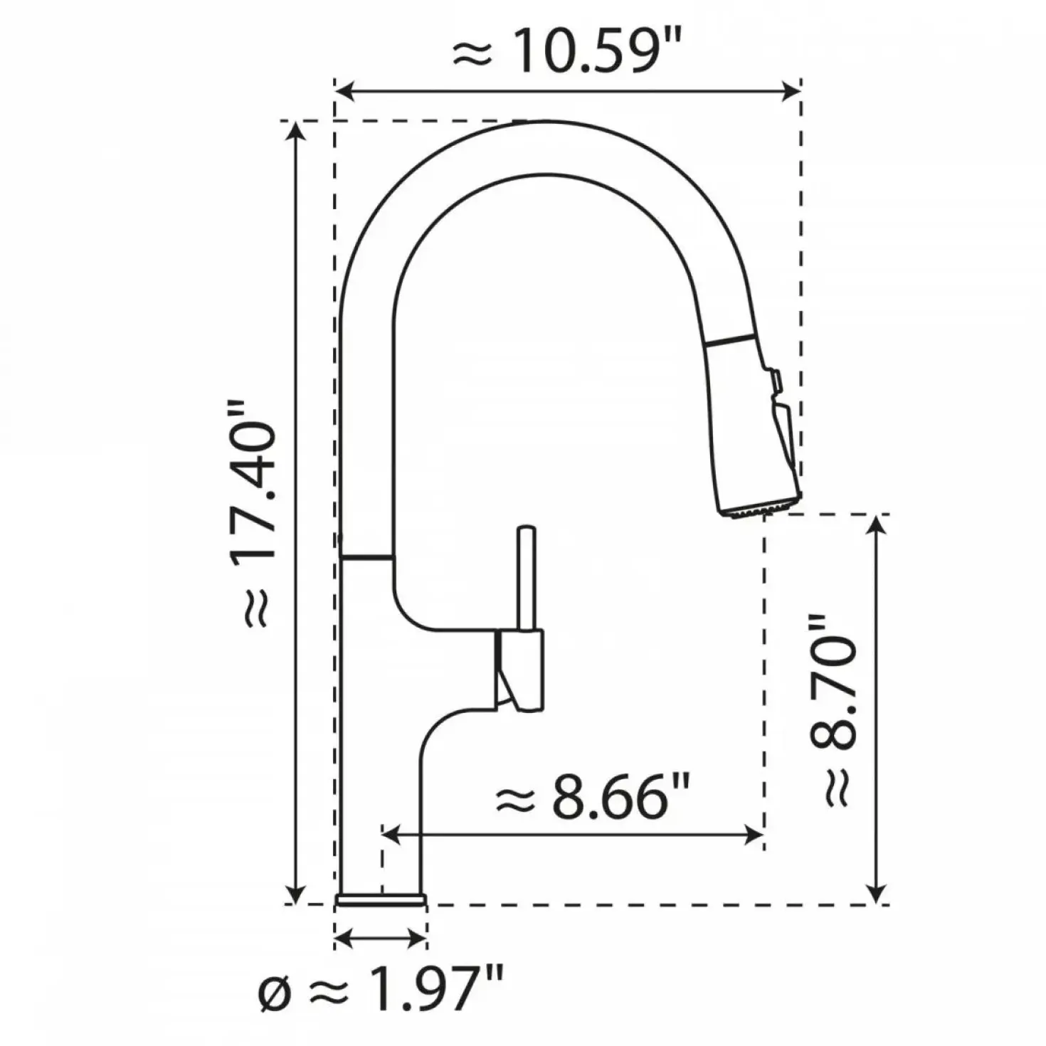 Wasserwerk Arched Pull-Down Kitchen Faucet in Brushed Nickel