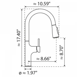 Wasserwerk Arched Pull-Down Kitchen Faucet in Matte Black