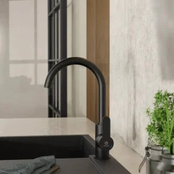 Wasserwerk Curved Bar Faucet in Matte Black