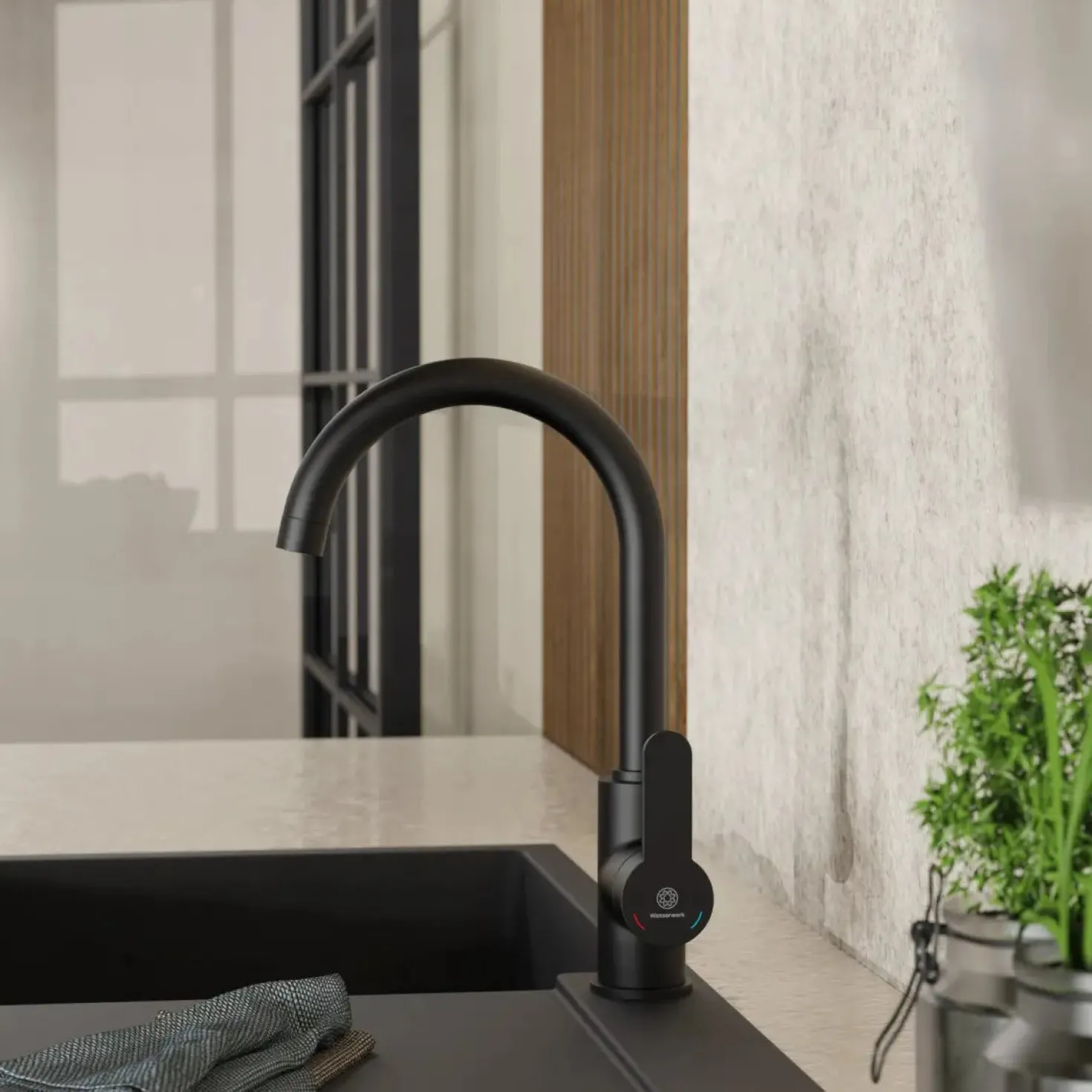 Wasserwerk Curved Bar Faucet in Matte Black