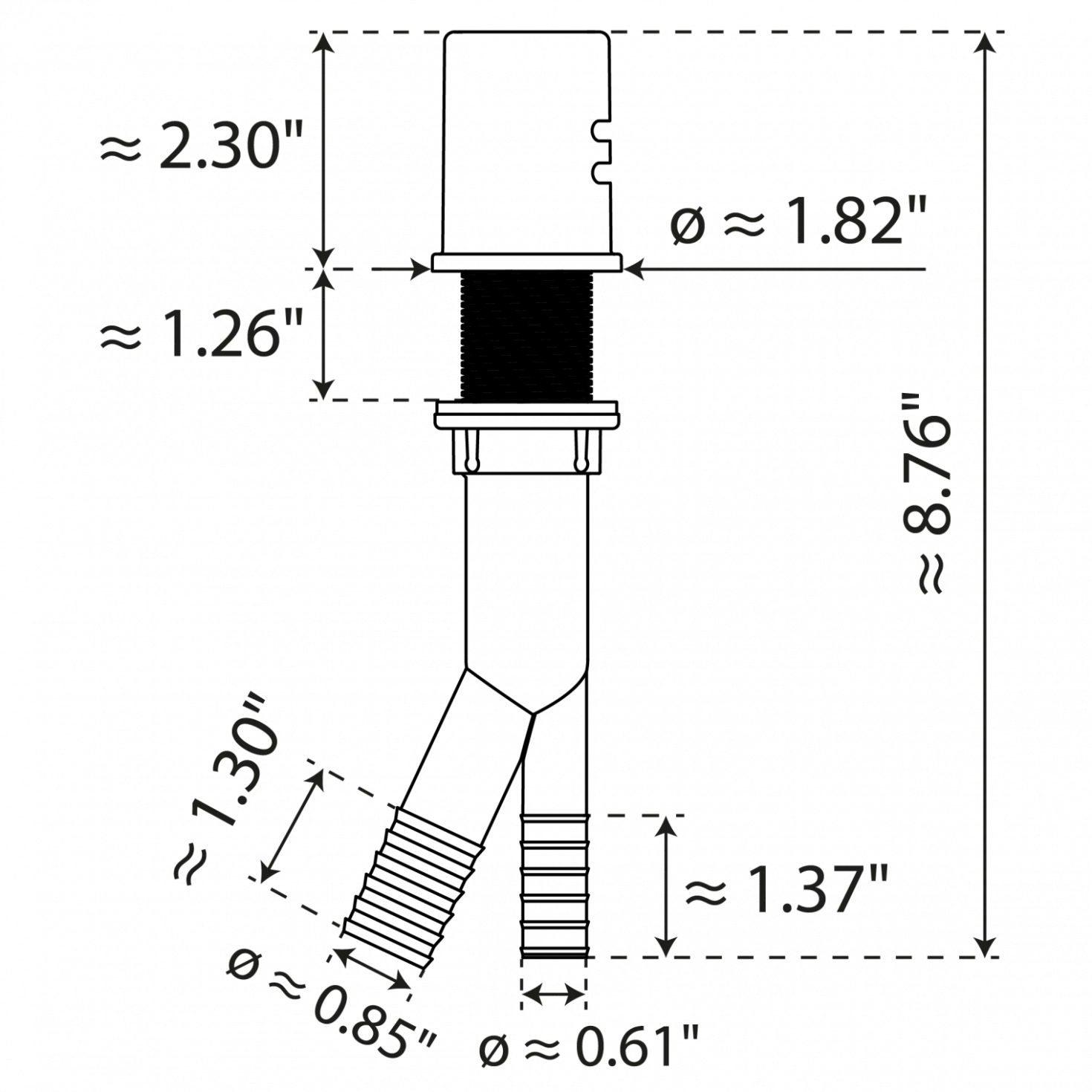 Wasserwerk Dishwasher Air Gap in Chrome