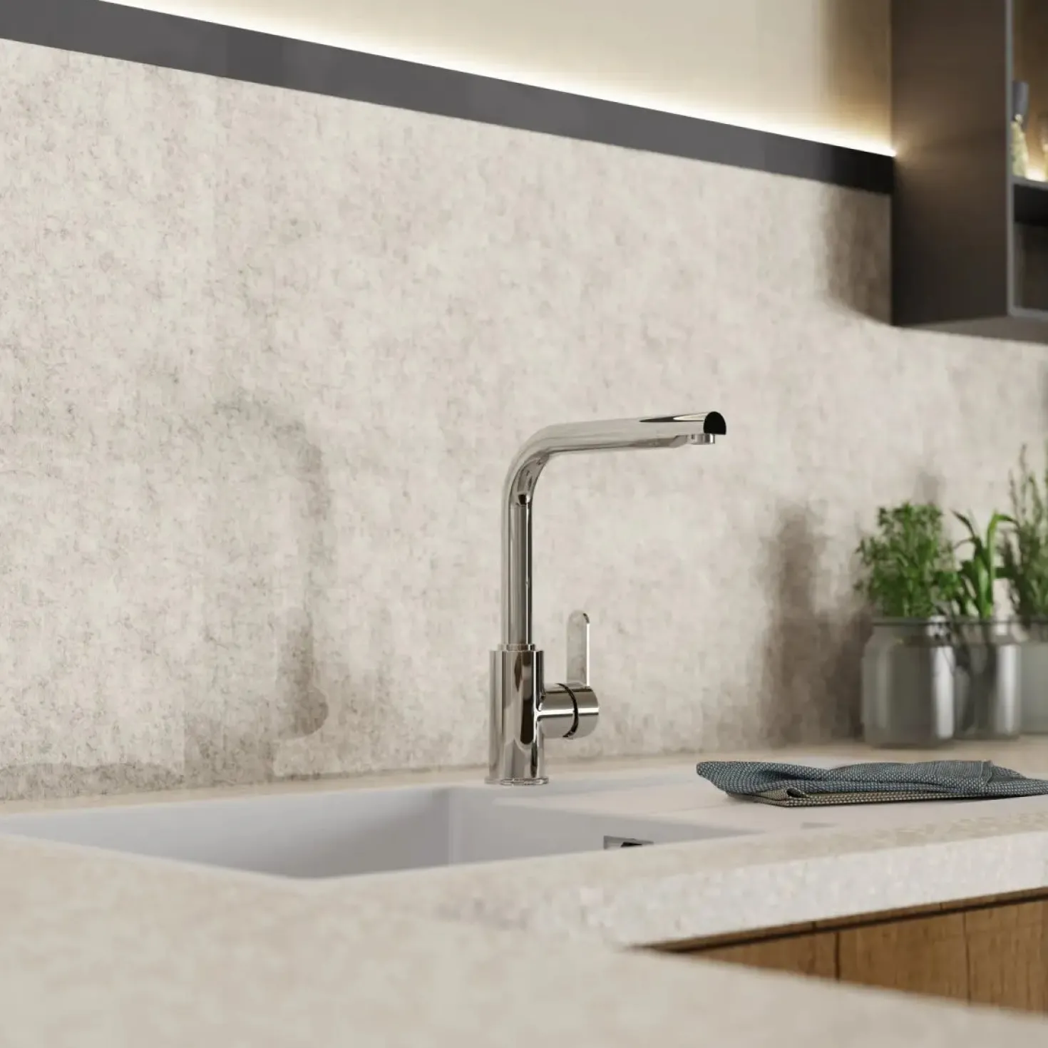 Wasserwerk Felis Single Hole Straight Kitchen Faucet in Chrome