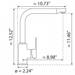 Wasserwerk Felis Single Hole Straight Kitchen Faucet in Brushed Nickel
