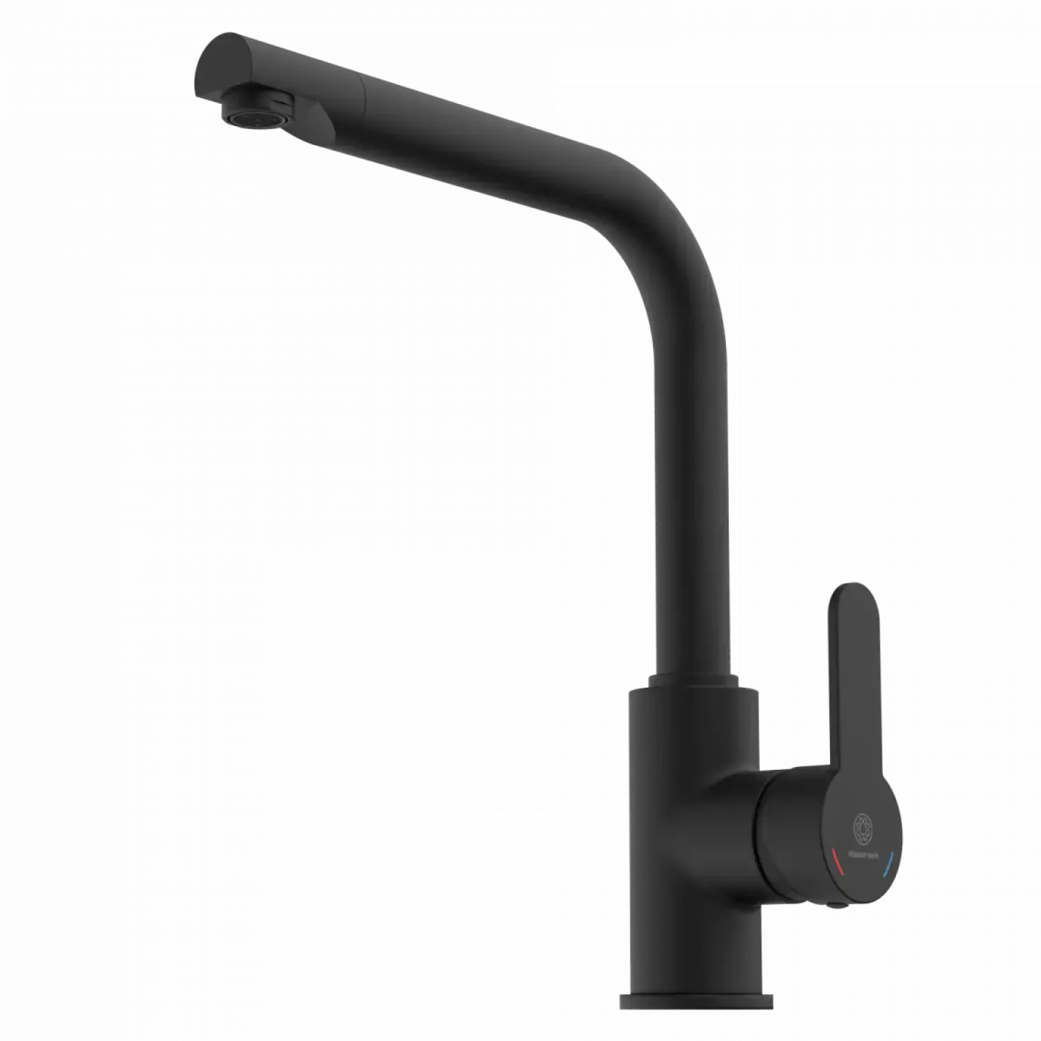 Wasserwerk Felis Single Hole Straight Kitchen Faucet in Matte Black