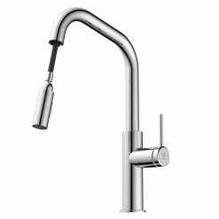 Wasserwerk Kitchen Faucet with Angled Spout Pull-Down Sprayer in Chrome