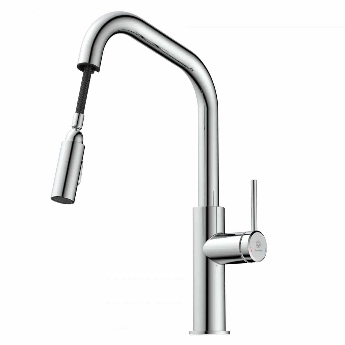 Wasserwerk Kitchen Faucet with Angled Spout Pull-Down Sprayer in Chrome