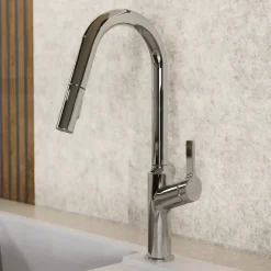 Wasserwerk Kitchen Faucet with Curved Spout in Chrome
