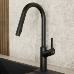 Wasserwerk Kitchen Faucet with Curved Spout in Matte Black
