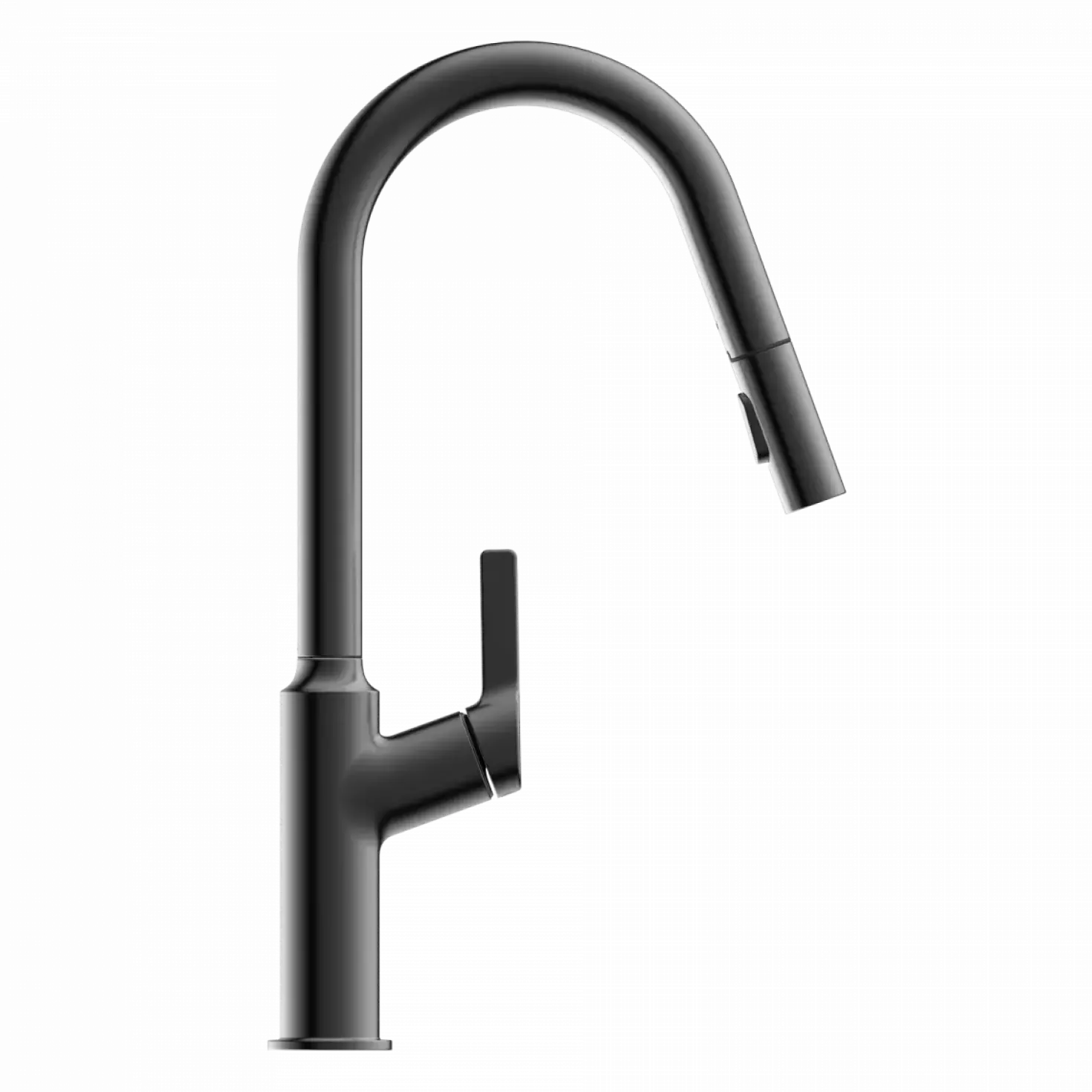 Wasserwerk Kitchen Faucet with Curved Spout in Matte Graphite