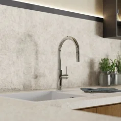 Wasserwerk Kitchen Faucet with Arch Pull-Down Spout in Chrome