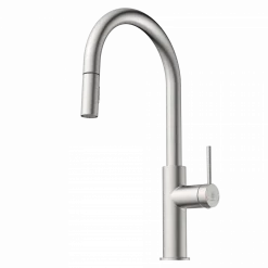 Wasserwerk Kitchen Faucet with Arch Pull-Down Spout in Brushed Nickel