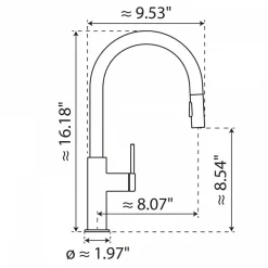 Wasserwerk Kitchen Faucet with Arch Pull-Down Spout in Matte Black