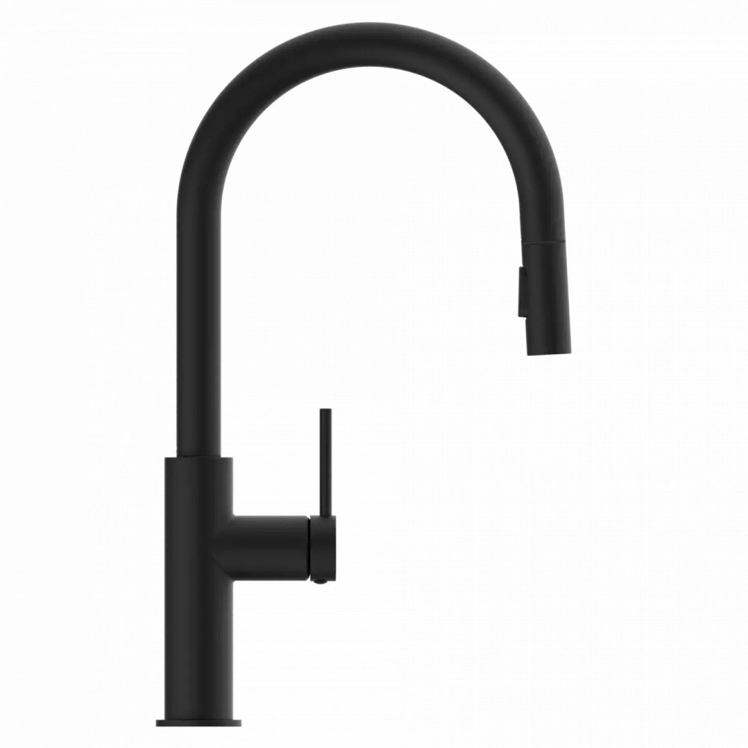 Wasserwerk Kitchen Faucet with Arch Pull-Down Spout in Matte Black