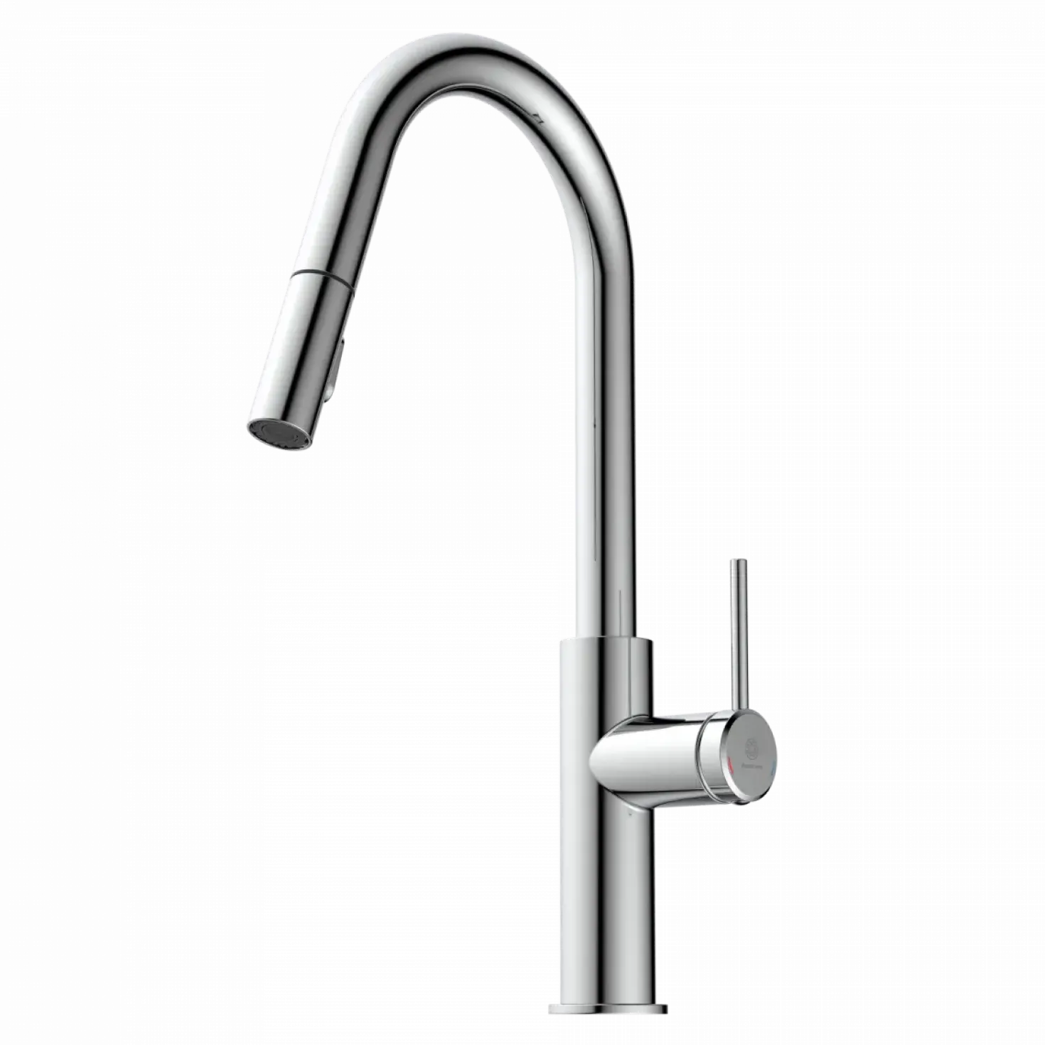 Wasserwerk Kitchen Faucet with Curved Pull-Down Spout in Chrome