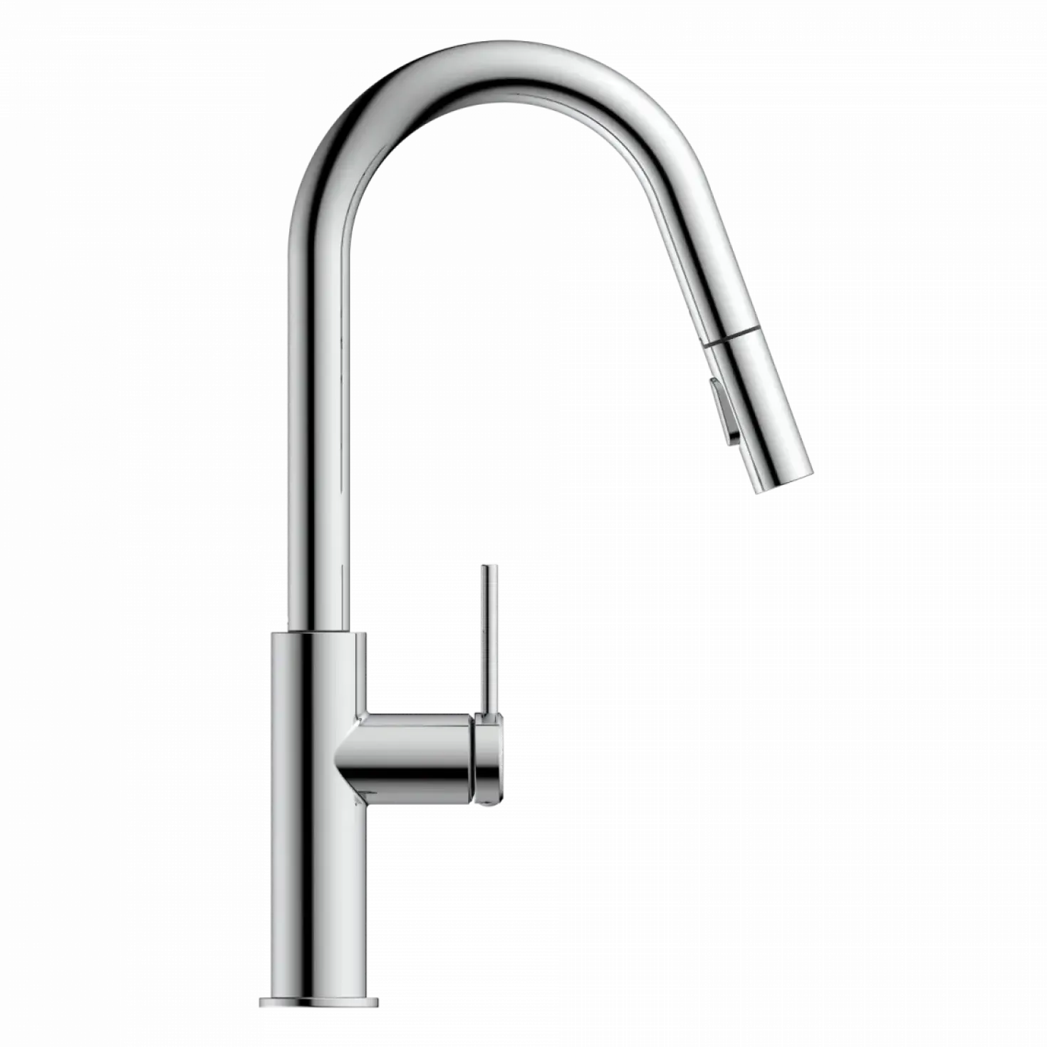 Wasserwerk Kitchen Faucet with Curved Pull-Down Spout in Chrome
