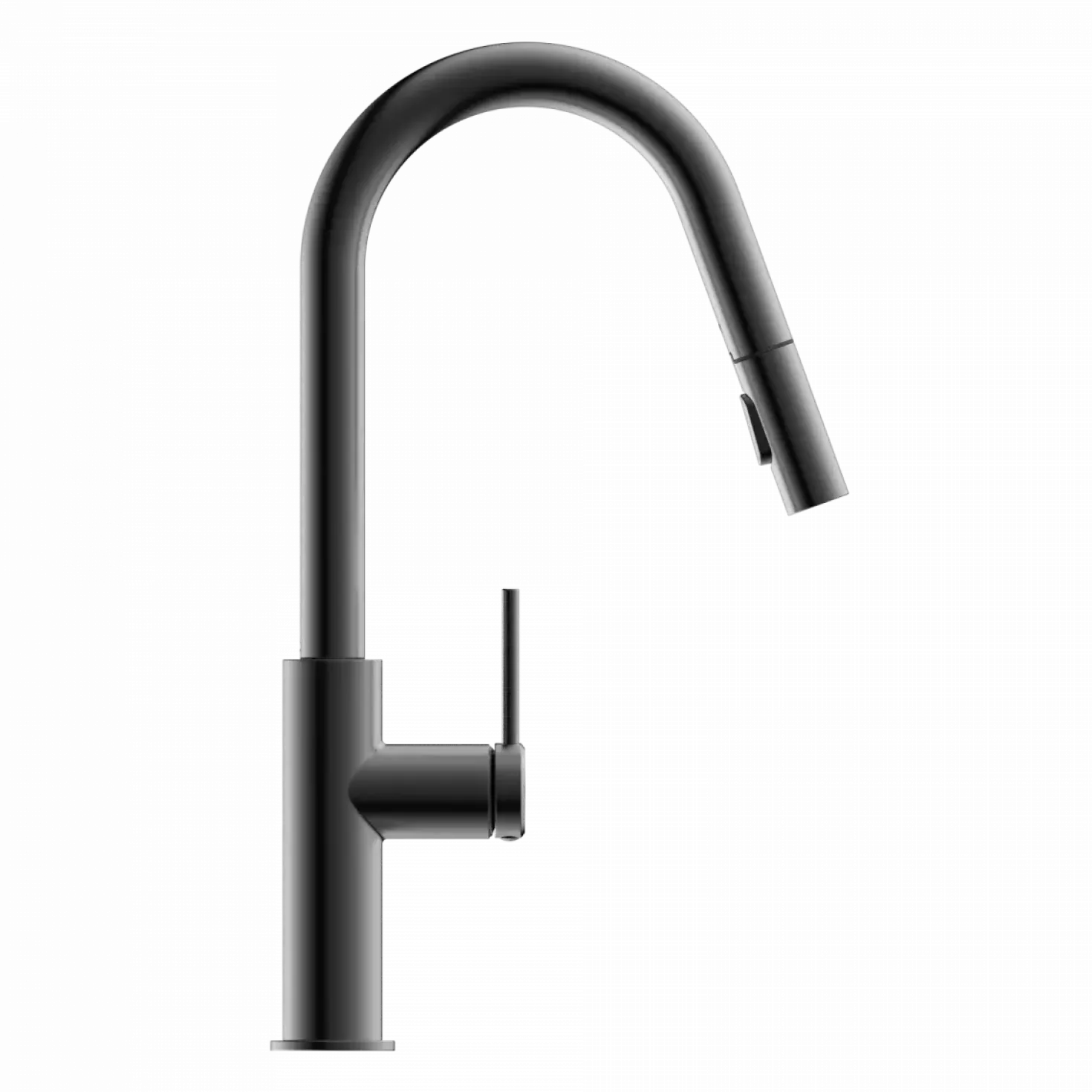 Wasserwerk Kitchen Faucet with Curved Pull-Down Spout in Matte Graphite