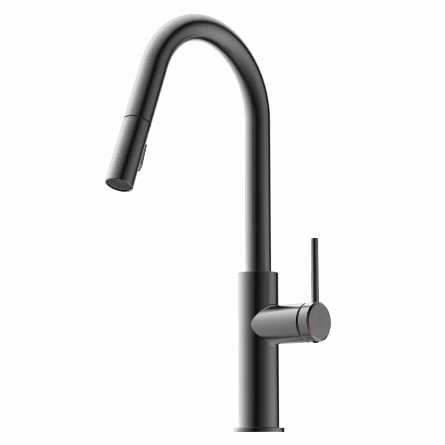 Wasserwerk Kitchen Faucet with Curved Pull-Down Spout in Matte Graphite