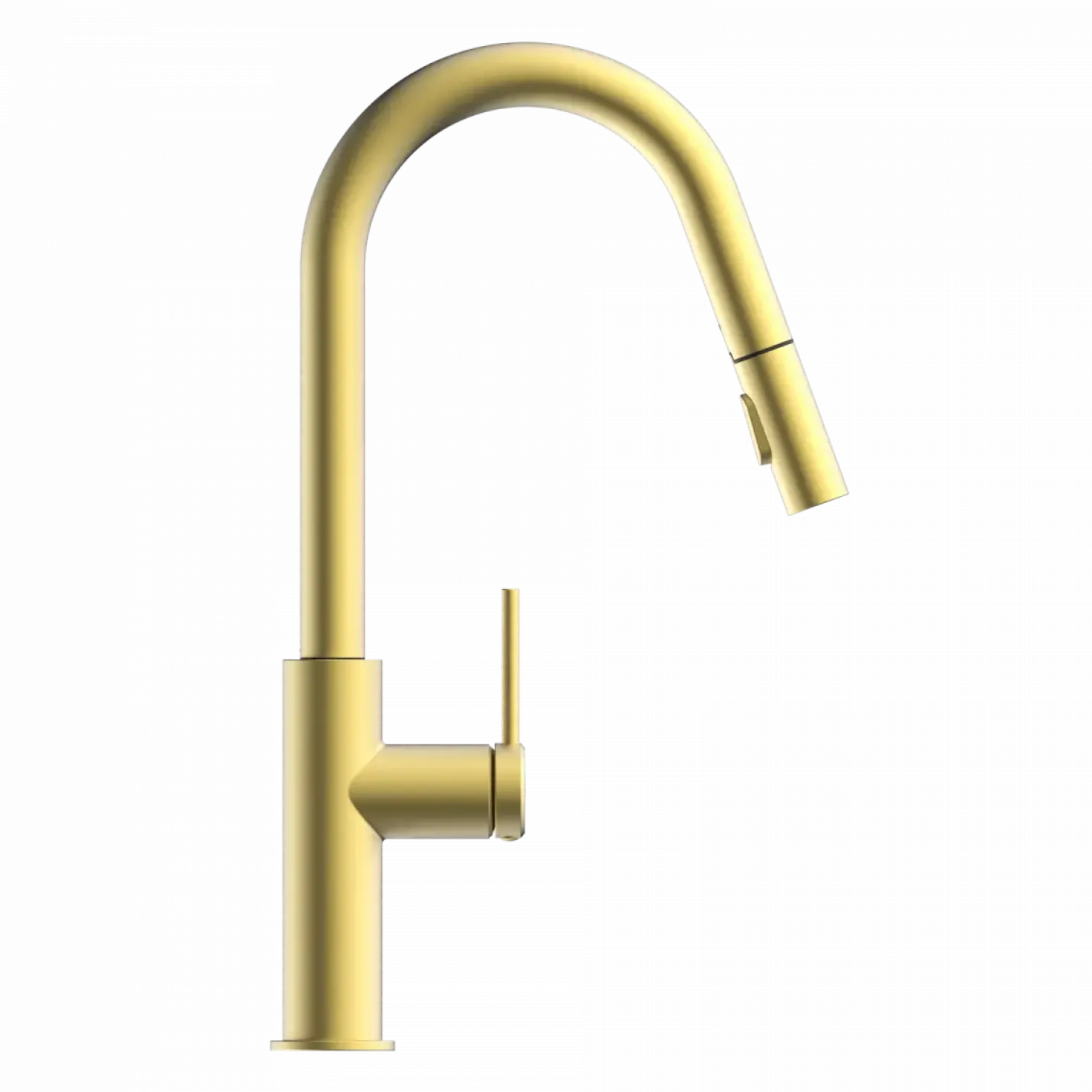 Wasserwerk Kitchen Faucet with Curved Pull-Down Spout in Brushed Gold