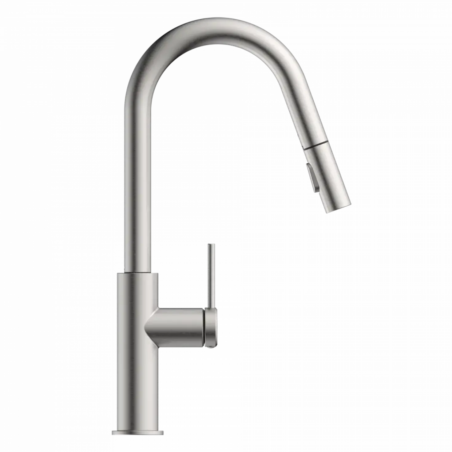 Wasserwerk Kitchen Faucet with Curved Pull-Down Spout in Brushed Nickel