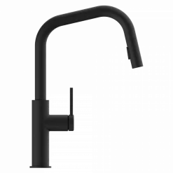 Wasserwerk Kitchen Faucet with Angled Spout Pull-Down Sprayer in Matte Black