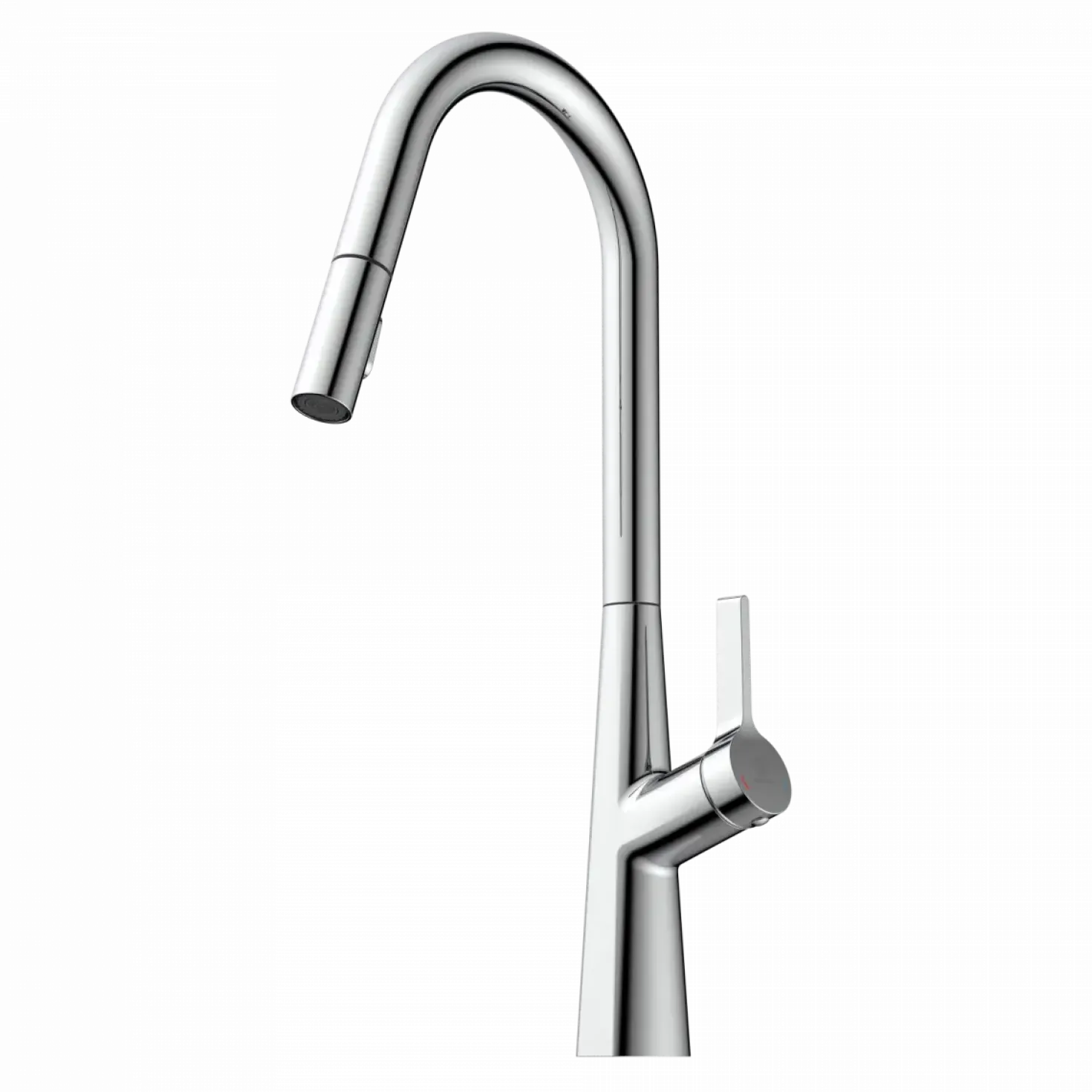 Wasserwerk Kitchen Faucet with Curved Spout Pull-Down Sprayer in Chrome