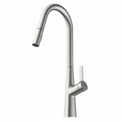 Wasserwerk Kitchen Faucet with Curved Spout Pull-Down Sprayer in Brushed Nickel
