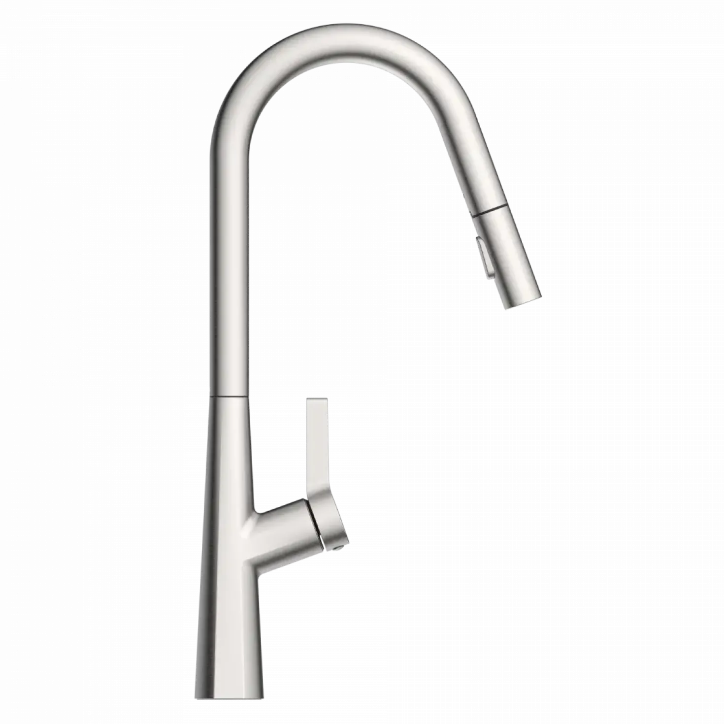 Wasserwerk Kitchen Faucet with Curved Spout Pull-Down Sprayer in Brushed Nickel