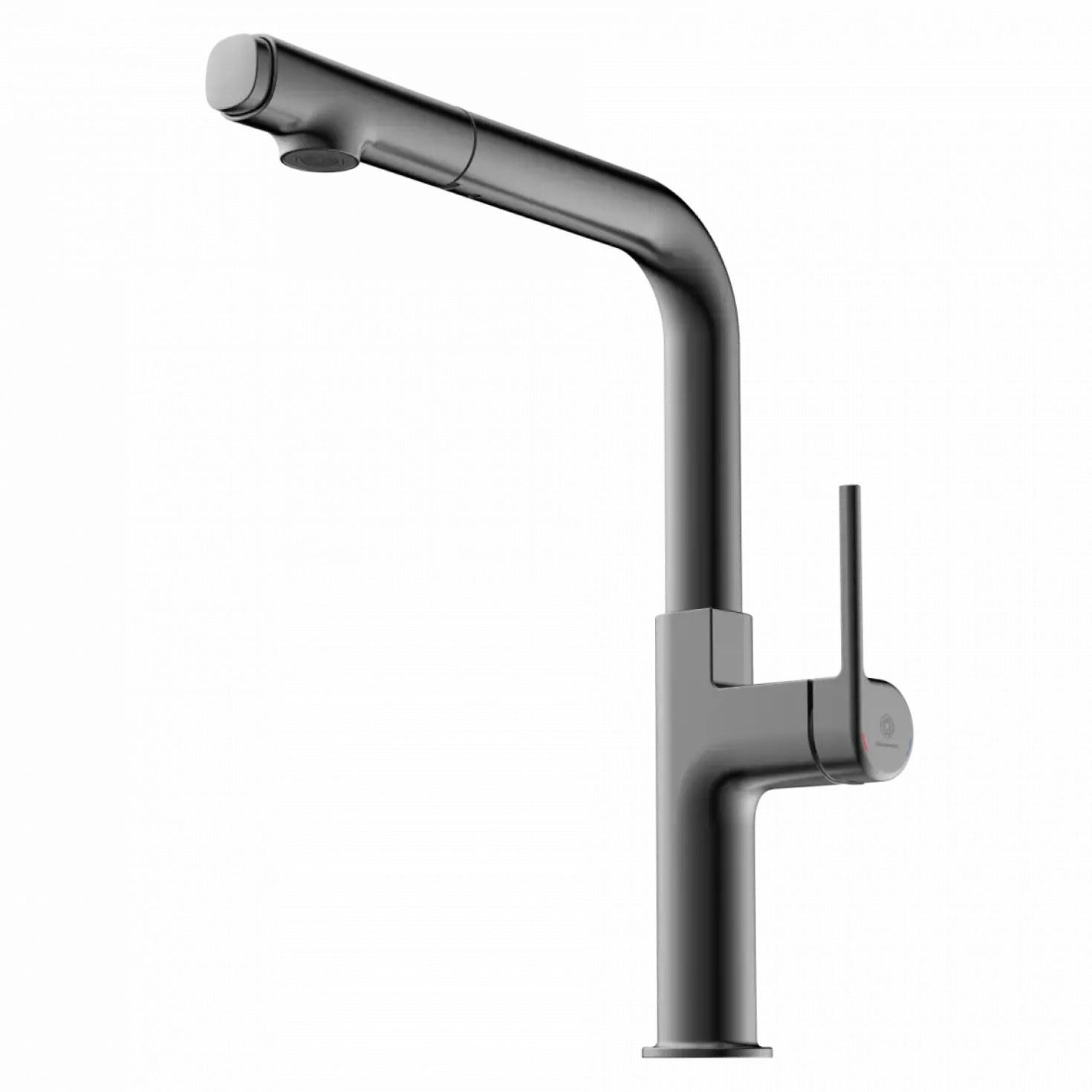 Wasserwerk Kitchen Faucet with Straight Pull-Out Spout in Matte Graphite