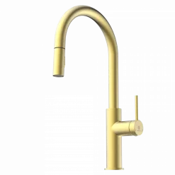 Wasserwerk Kitchen Faucet with Arch Pull-Down Spout in Brushed Gold