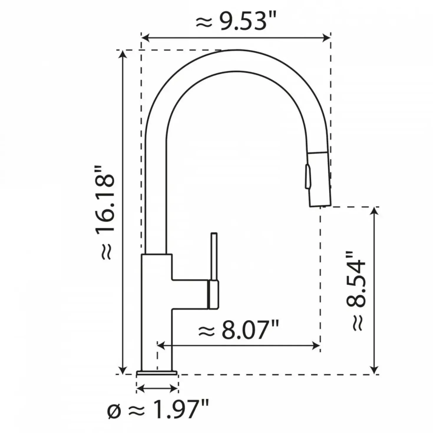 Wasserwerk Kitchen Faucet with Arch Pull-Down Spout in Brushed Gold