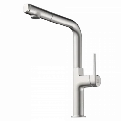 Wasserwerk Kitchen Faucet with Straight Pull-Out Spout in Brushed Nickel