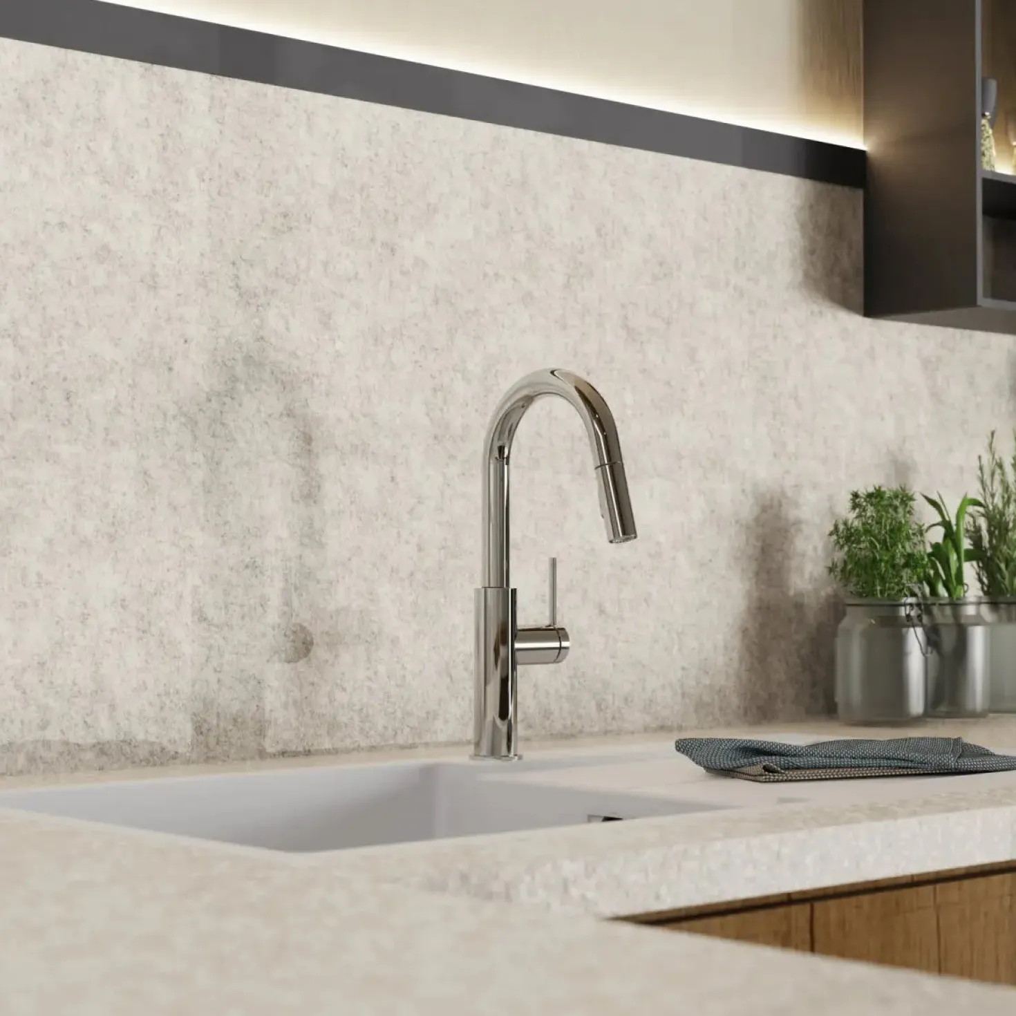 Wasserwerk Pull-Down Kitchen Prep Faucet in Chrome