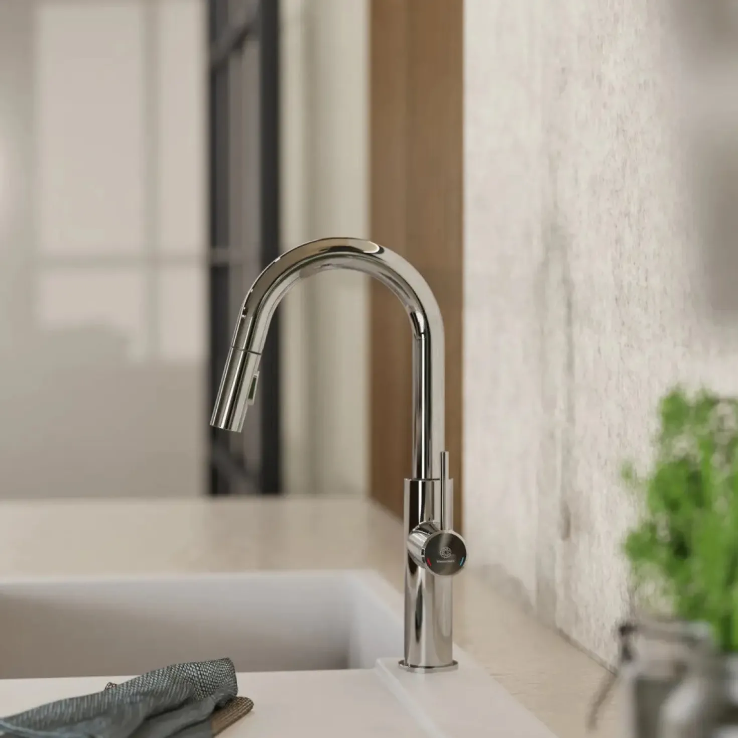 Wasserwerk Pull-Down Kitchen Prep Faucet in Chrome