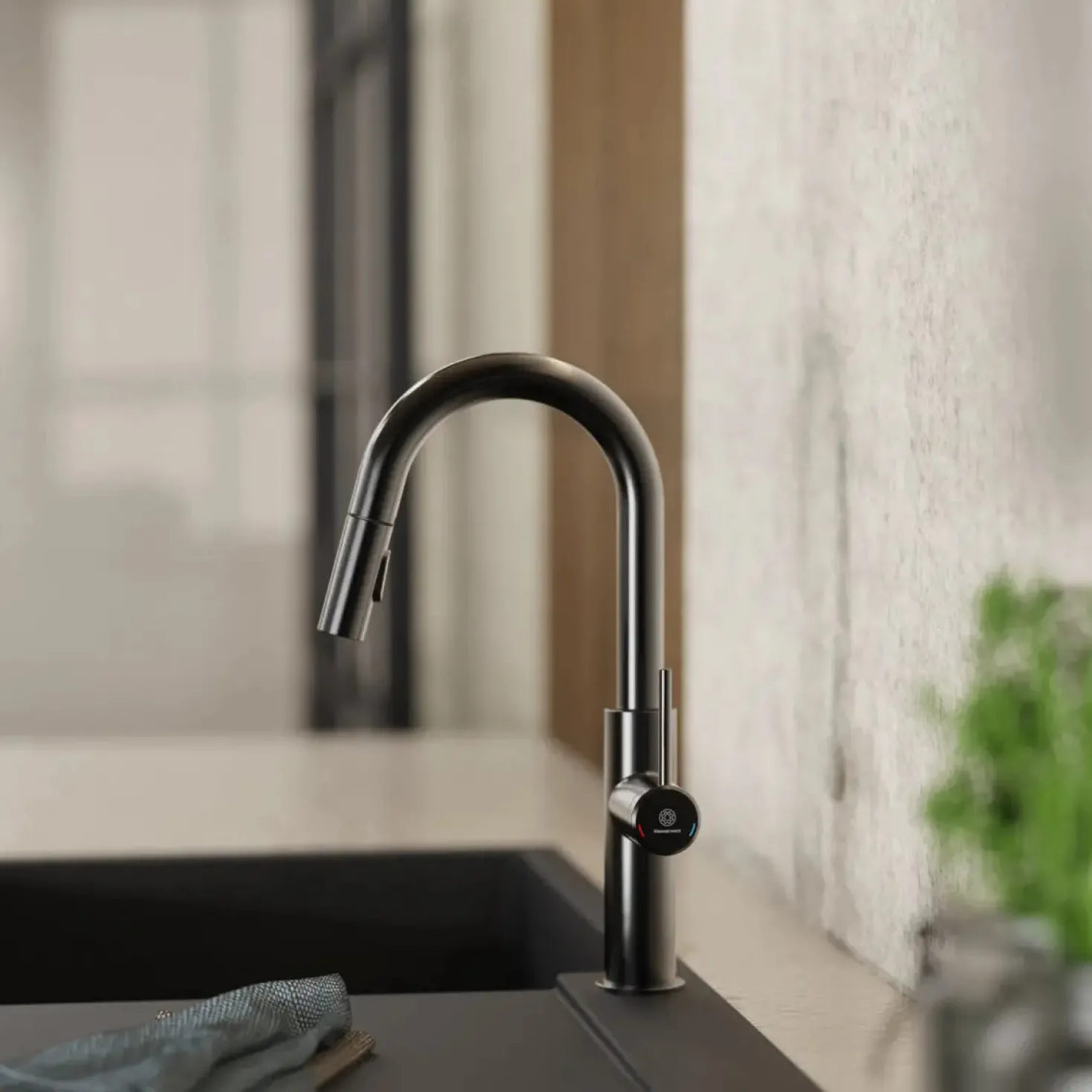 Wasserwerk Pull-Down Kitchen Prep Faucet in Matte Graphite