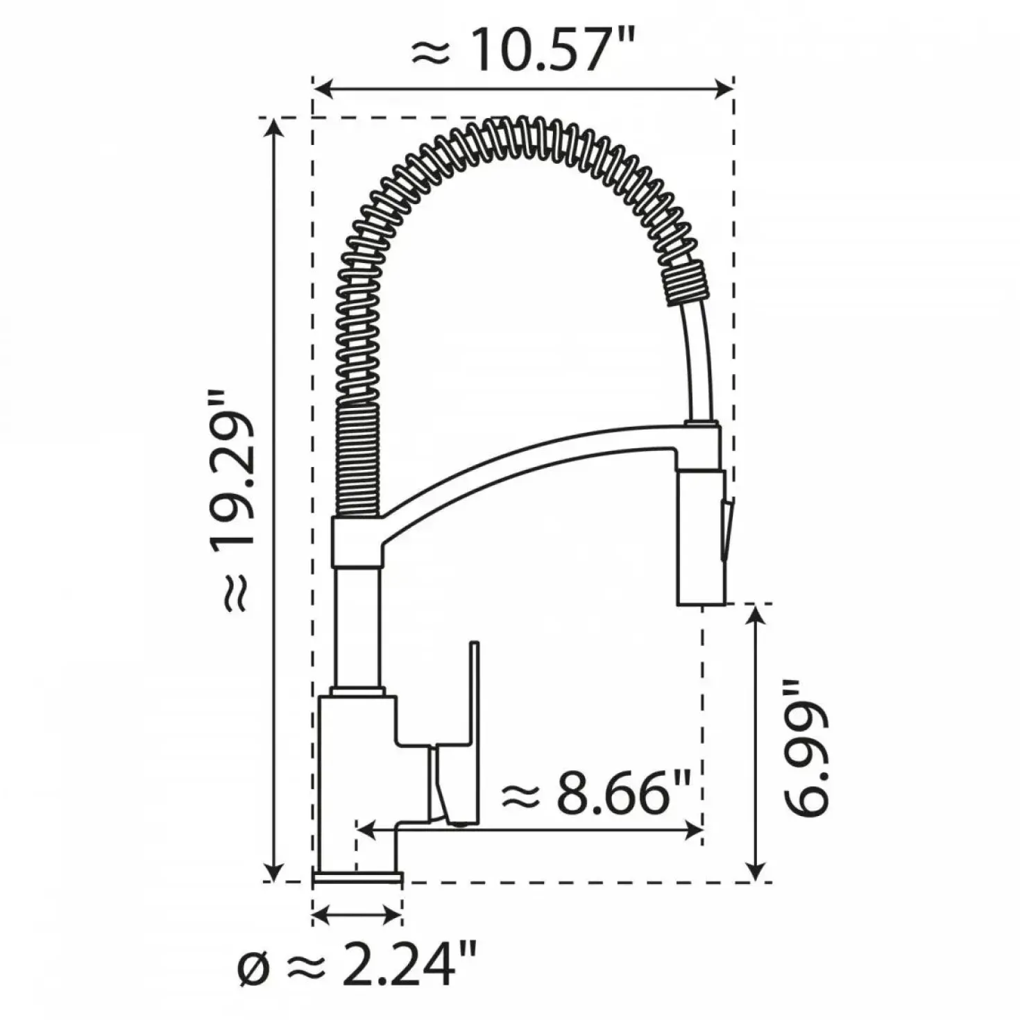 Wasserwerk Single Hole Pull Down Kitchen Faucet in Chrome