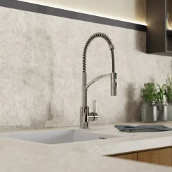 Wasserwerk Single Hole Pull Down Kitchen Faucet in Chrome