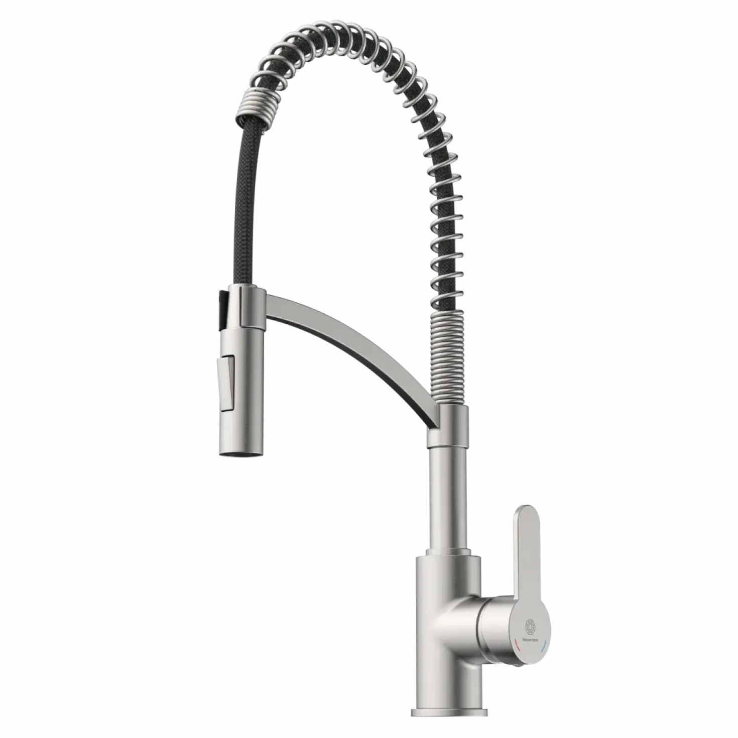 Wasserwerk Single Hole Pull Down Kitchen Faucet in Brushed Nickel