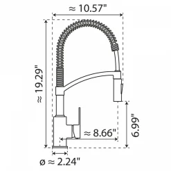 Wasserwerk Single Hole Pull Down Kitchen Faucet in Matte Black