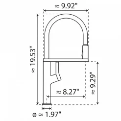Wasserwerk Single Hole Pull Down Kitchen Faucet in Matte Black