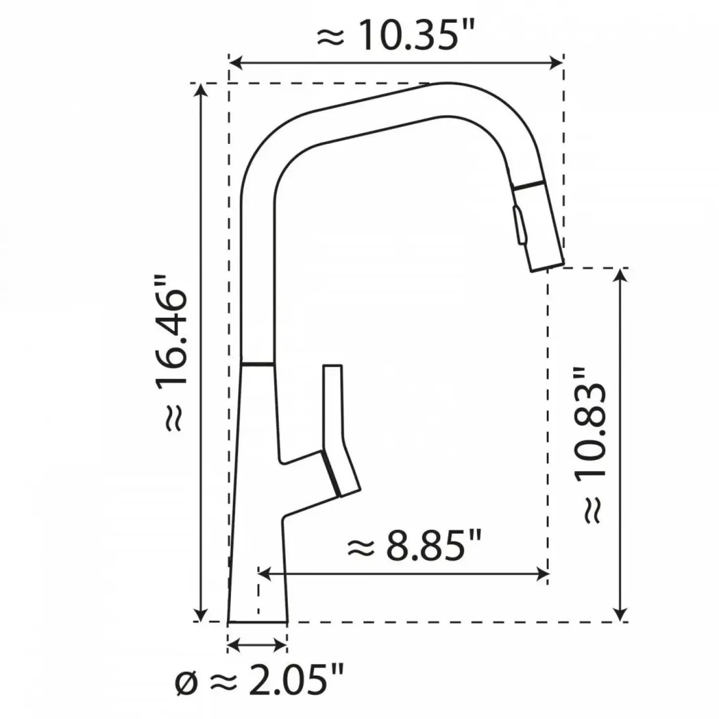 Wasserwerk Single Hole Pull Down Kitchen Faucet in Chrome