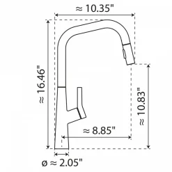 Wasserwerk Single Hole Pull Down Kitchen Faucet in Matte Graphite