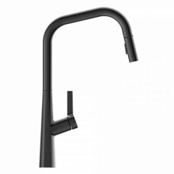 Wasserwerk Single Hole Pull Down Kitchen Faucet in Matte Graphite