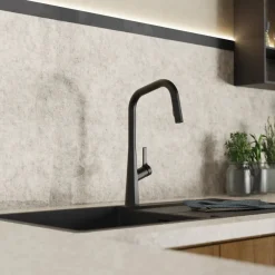 Wasserwerk Single Hole Pull Down Kitchen Faucet in Matte Black