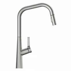 Wasserwerk Single Hole Pull Down Kitchen Faucet in Brushed Nickel