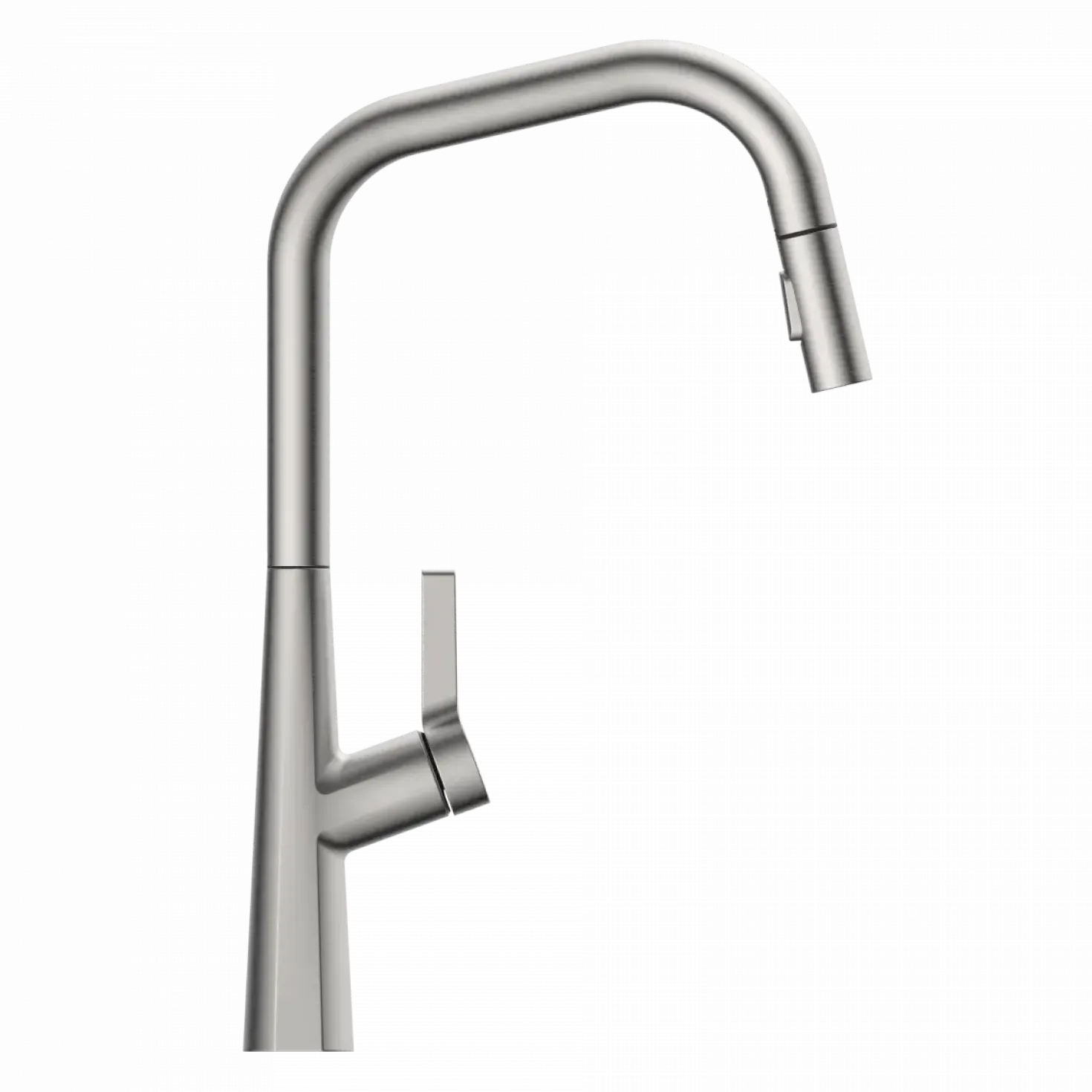 Wasserwerk Single Hole Pull Down Kitchen Faucet in Brushed Nickel
