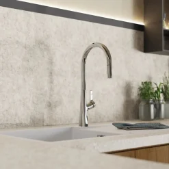 Wasserwerk Single Hole Pull Down Kitchen Faucet in Chrome
